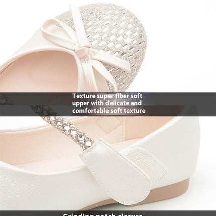 Girls Princess Shoes Dress Low Heels Wedding Dance Mary Jane Faux Leather Shoes