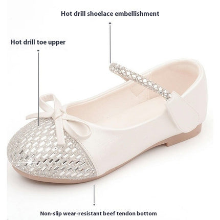 Girls Princess Shoes Dress Low Heels Wedding Dance Mary Jane Faux Leather Shoes