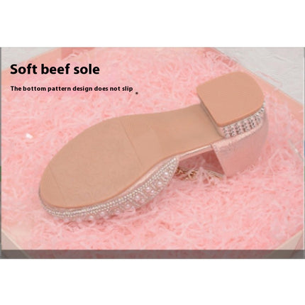 Girls Princess Shoes Sweet Pearl High Heel Wedding Party Faux Leather Shoes