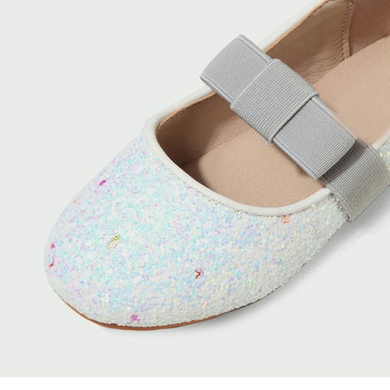 Girls Shiny Princess Shoes Wedding Cute Sequined Birthday Party Faux Leather Shoes