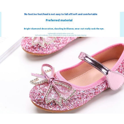 Toddler Little Girls Flats Princess Faux Leather Shoes School Party Dress Shoes
