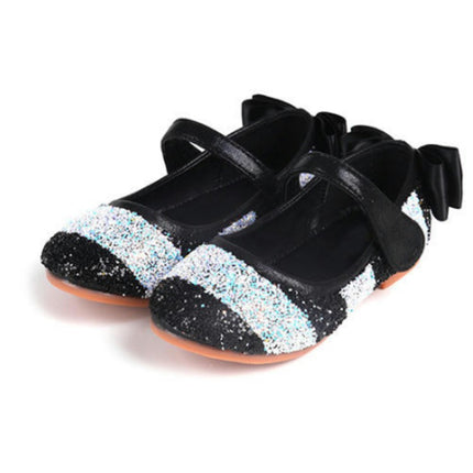 Mary Jane Princess Shoes for Girls Soft Soled Bowknot Faux Leather Shoes