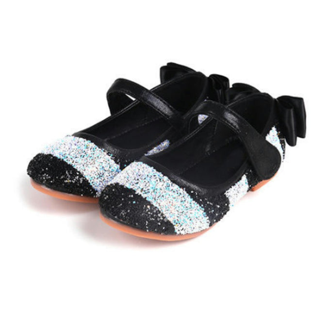 Mary Jane Princess Shoes for Girls Soft Soled Bowknot Faux Leather Shoes