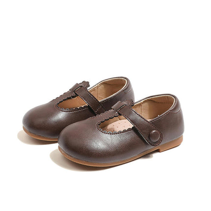 Girls Princess Shoes Vintage Soft Sole Mary Jane Faux Leather Shoes