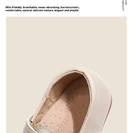 Girls Princess Shoes Vintage Soft Sole Mary Jane Faux Leather Shoes