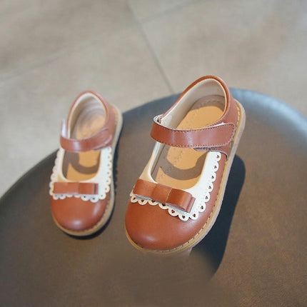 Flats for Little Girls Dress Wedding Party Princess Faux Leather Shoes