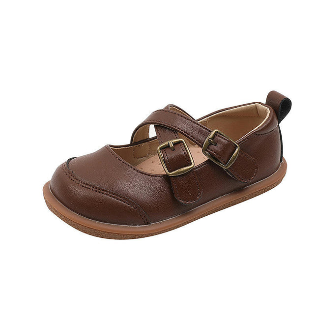 Girls Mary Jane Dress Shoes Flats Faux Leather for Wedding Party School