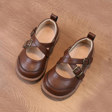 Girls Mary Jane Dress Shoes Flats Faux Leather for Wedding Party School