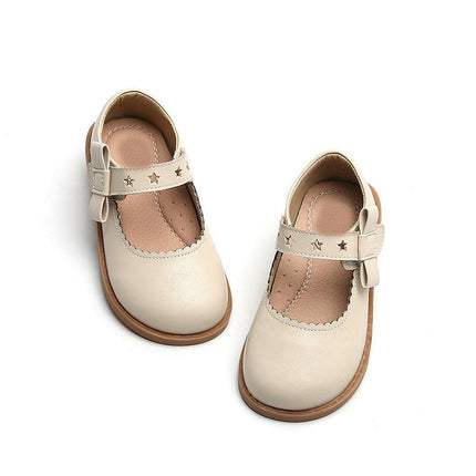 Toddler Flower Girls Dress Shoes Mary Jane Ballet Flats Faux Leather Shoes