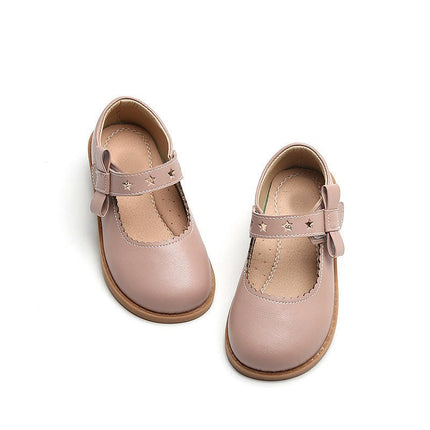 Toddler Flower Girls Dress Shoes Mary Jane Ballet Flats Faux Leather Shoes