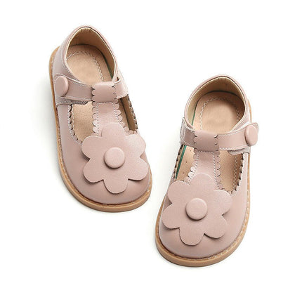 Girls T Strap School Uniform Dress Shoe Mary Jane Princess Flat Faux Leather Shoes