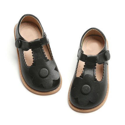 Girls T Strap School Uniform Dress Shoe Mary Jane Princess Flat Faux Leather Shoes