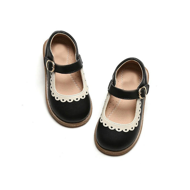 Flower Girl Low Heels Flat Faux Leather Shoes for School Uniform Wedding
