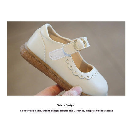 Flower Girl Low Heels Flat Faux Leather Shoes for School Uniform Wedding