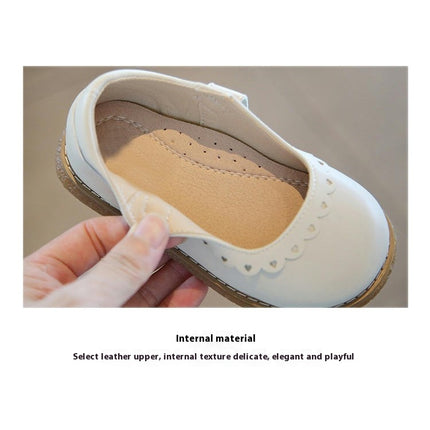 Flower Girl Low Heels Flat Faux Leather Shoes for School Uniform Wedding