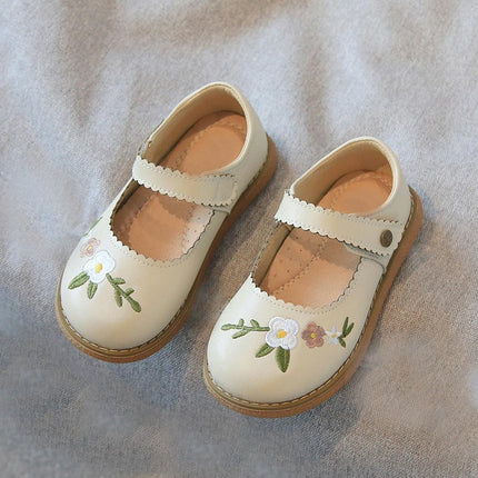 Girls Flower Soft Simple Casual Comfortable Dress Faux Leather Shoes