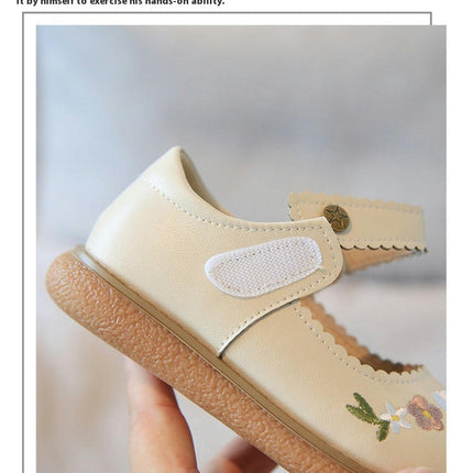 Girls Flower Soft Simple Casual Comfortable Dress Faux Leather Shoes