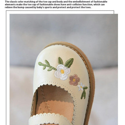 Girls Flower Soft Simple Casual Comfortable Dress Faux Leather Shoes