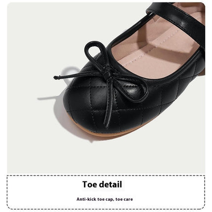 Girls Ballerina Flat Faux Leather Shoes Mary Jane Party Dress Shoes