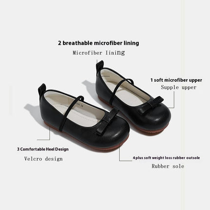 Girl Dress Shoes Flower Girls Wedding Party Flats Faux Leather Shoes