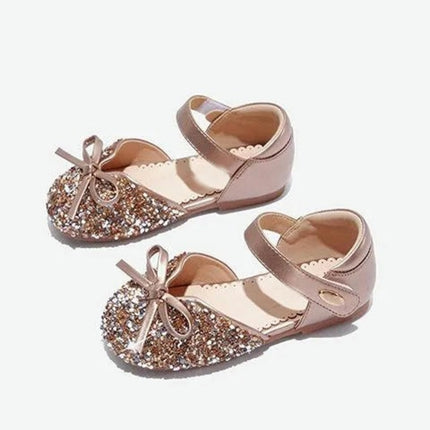 Little Girls Princess Flats Faux Leather Shoes School Party Dress Shoes