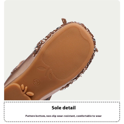 Little Girls Princess Flats Faux Leather Shoes School Party Dress Shoes
