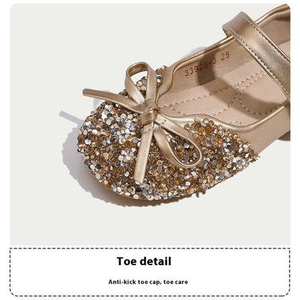 Little Girls Princess Flats Faux Leather Shoes School Party Dress Shoes