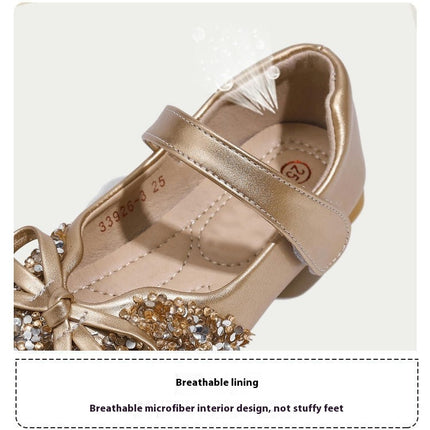 Little Girls Princess Flats Faux Leather Shoes School Party Dress Shoes
