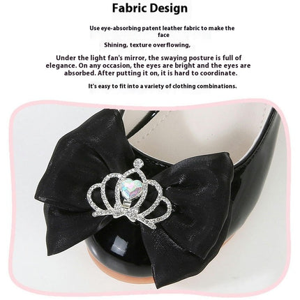 Girls Faux Leather Shoes Wedding Party Heel Mary Jane Princess Shoes