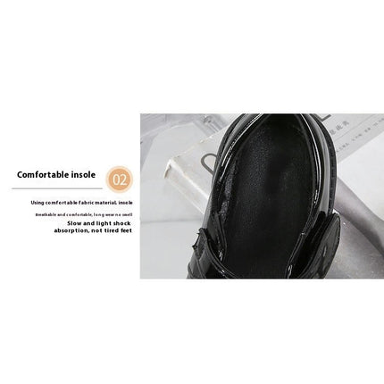 Girls Magic Strap School Uniform Dress Shoe Flats Faux Leather Shoes