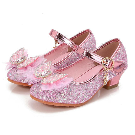 Girls Faux Leather Princess Shoes Colorful Glitter and Sparkle Party Shoes