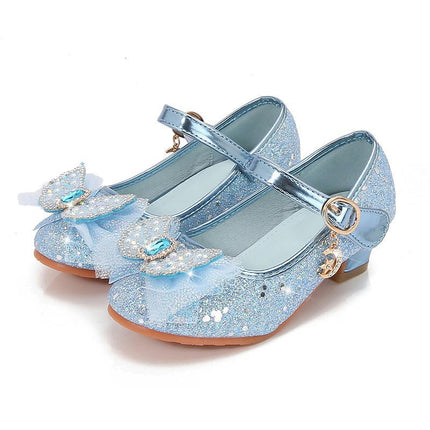 Girls Faux Leather Princess Shoes Colorful Glitter and Sparkle Party Shoes