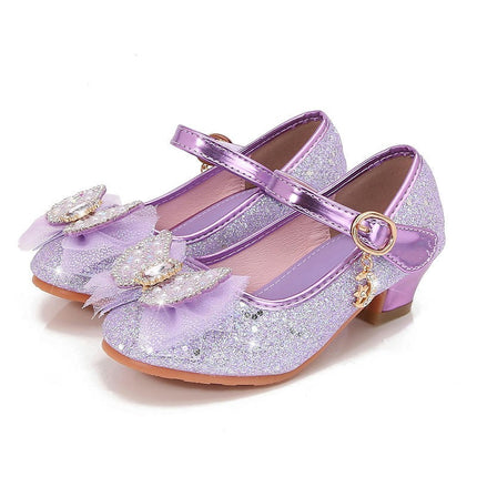 Girls Faux Leather Princess Shoes Colorful Glitter and Sparkle Party Shoes