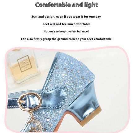 Girls Faux Leather Princess Shoes Colorful Glitter and Sparkle Party Shoes