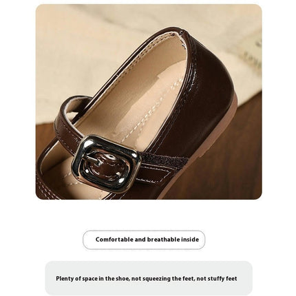 Girls Dress Shoes School Uniform Ballet Flats Faux Leather Shoes