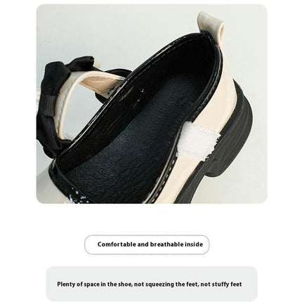 Low Top for Girls Faux Leather Shoes Children Bow Dance Shoes