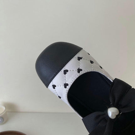 Girls Faux Leather Shoes Cute Bow Wedding Birthday Party Princess Shoes