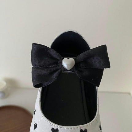 Girls Faux Leather Shoes Cute Bow Wedding Birthday Party Princess Shoes