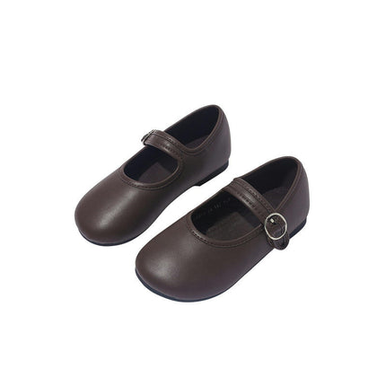 Girls Mary Jane Faux Leather Princess Shoes Wedding School Party Dance Shoes