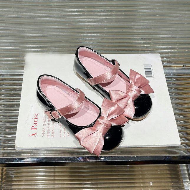 Cute Bow Knot Uniform School Ballet Girls Flats Faux Leather Princess Shoes