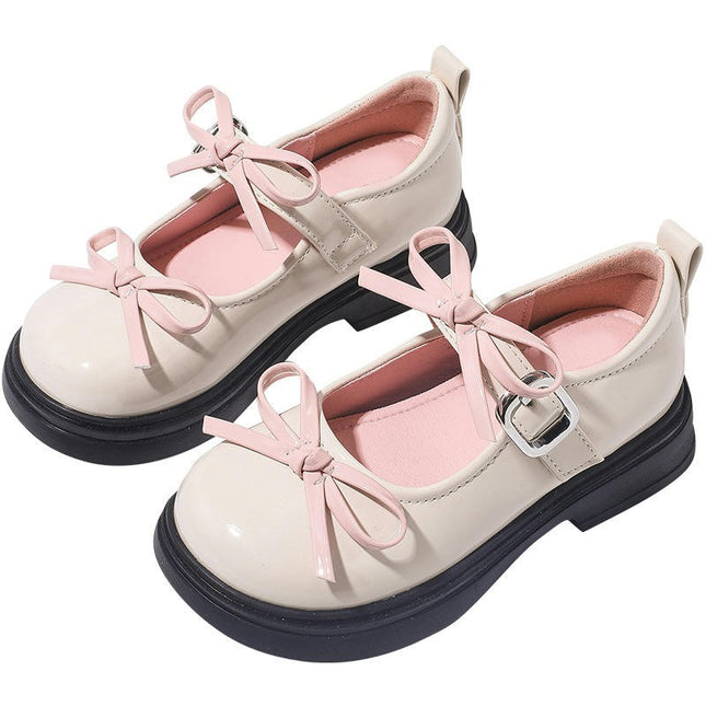 Toddler Girls Dress Shoes Bow Flats School Party Faux Leather Shoes