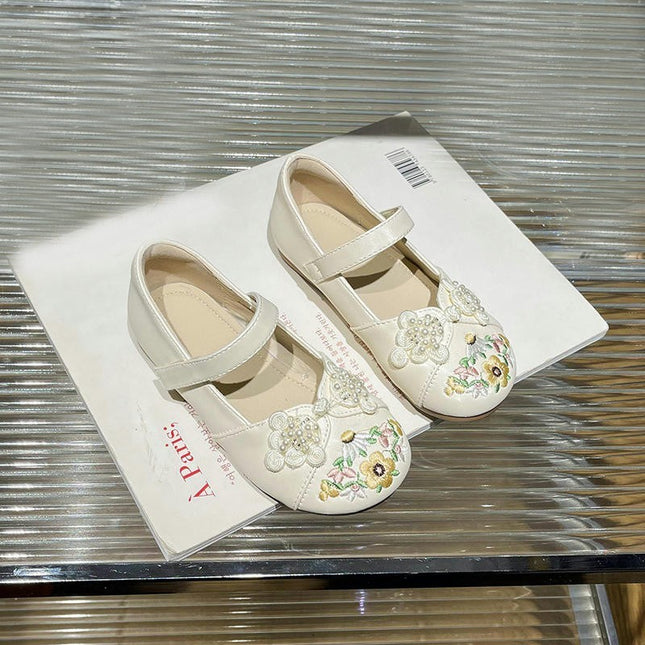 Toddler Girls Ethnic Style Princess Flats Faux Leather Shoes School Party Shoes