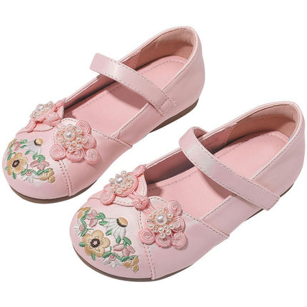 Toddler Girls Ethnic Style Princess Flats Faux Leather Shoes School Party Shoes