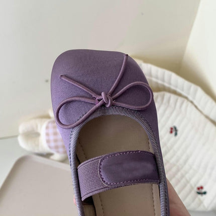 Girls Faux Leather Shoes Soft Sole Wide Shoes Performance Bow Flats Shoes