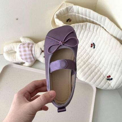 Girls Faux Leather Shoes Soft Sole Wide Shoes Performance Bow Flats Shoes