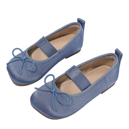 Girls Faux Leather Shoes Soft Sole Wide Shoes Performance Bow Flats Shoes