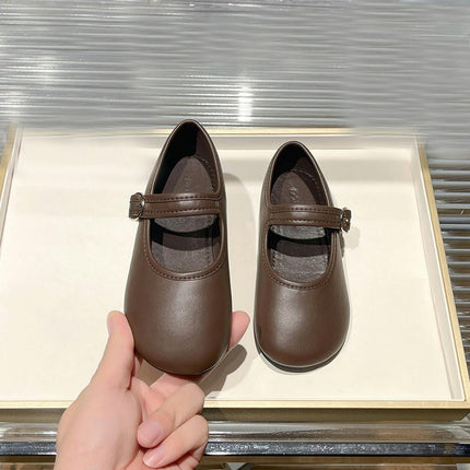 Girls Flats Faux Leather Shoes Flats Party School Uniform Dress Shoes