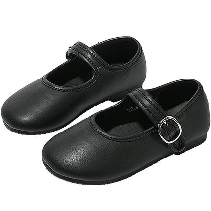 Girls Flats Faux Leather Shoes Flats Party School Uniform Dress Shoes