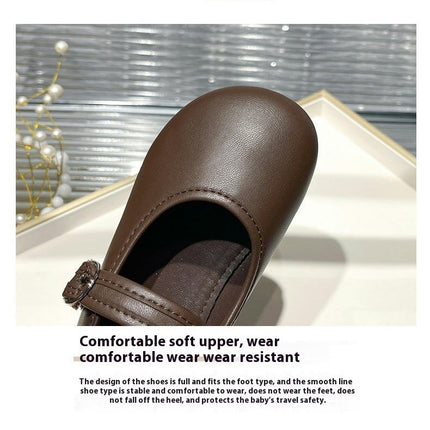 Girls Flats Faux Leather Shoes Flats Party School Uniform Dress Shoes