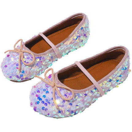 Girls Princess Shoes Soft Sole Flats Faux Leather Shoes Walk Show Performance